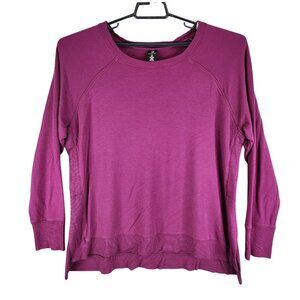 Womens Active Life Purple Pullover Sweatshirt Long Sleeve Side Slits Size XXL